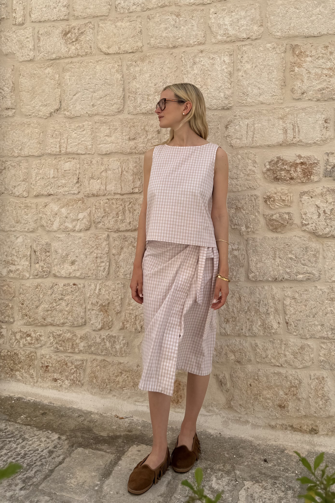 Top in cotone Vichy