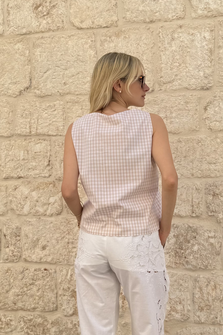 Top in cotone Vichy