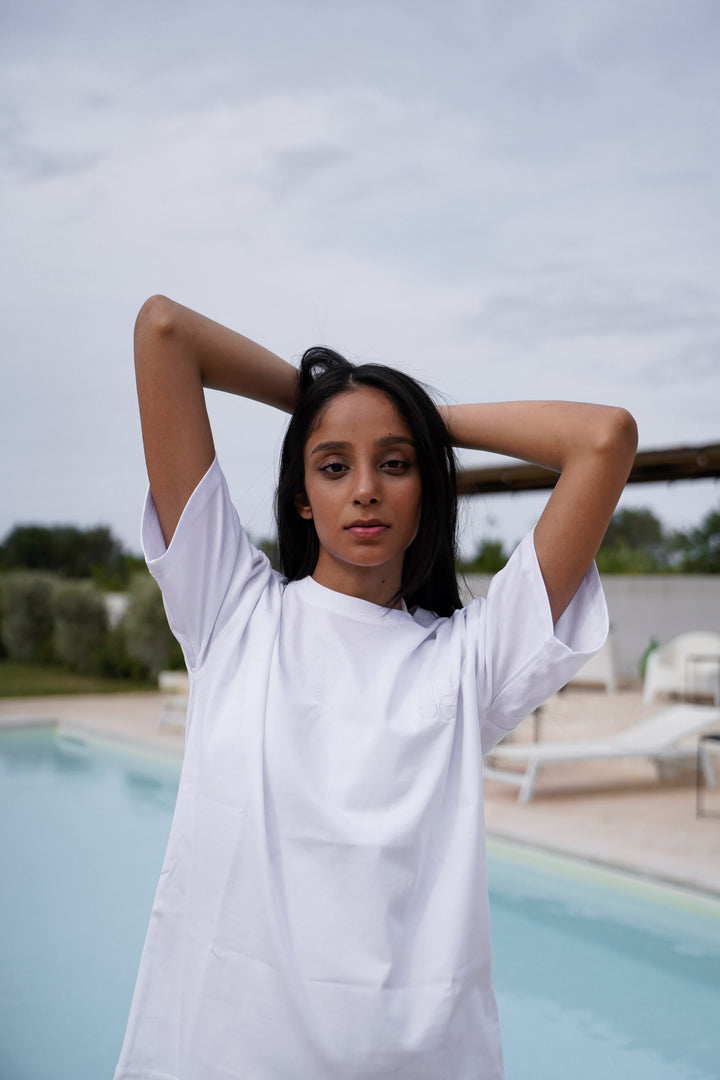 T-shirt bianca in cotone